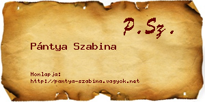 Pántya Szabina névjegykártya
